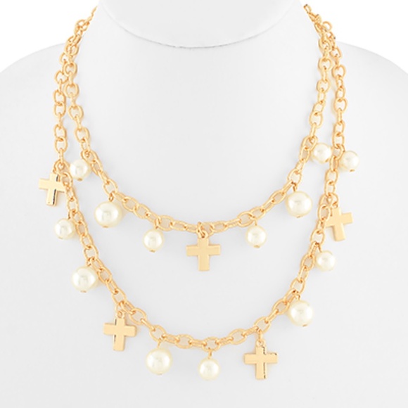 Cross & Pearl Dual Necklace